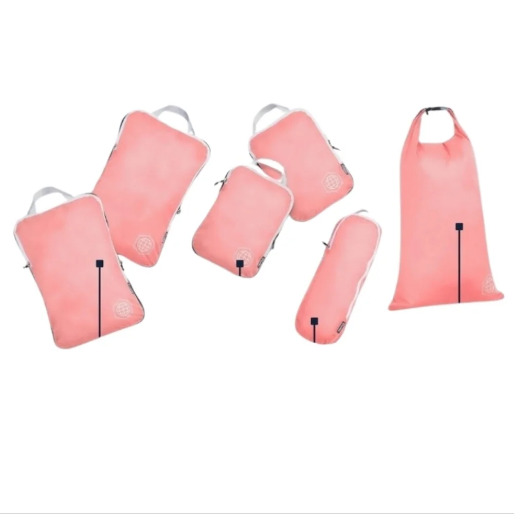 TRIPPED Compression Packing Cubes - 6-Piece Travel Essential Set - Dusty Rose